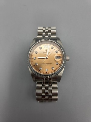 SKYTECH Venice Armbanduhr Edelstahl Datum champagner Zifferblatt Strass