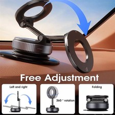 360  Adjustable Vacuum Suction Cup Magnetic Car Phone Holder Mount for MagSafe
