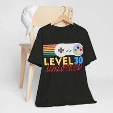 Level 30 Unlocked Video Game Controller Graphic T-Shirt