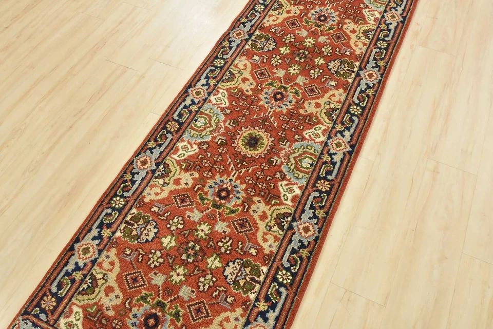 Heriz Runner 2'8'' x 10'2'' Red Wool Traditional Hand-Knotted Oriental Rug - Image 2 of 4