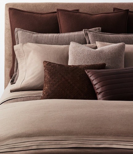 Ralph Lauren Roth Percale Duvet Cover - Taupe King