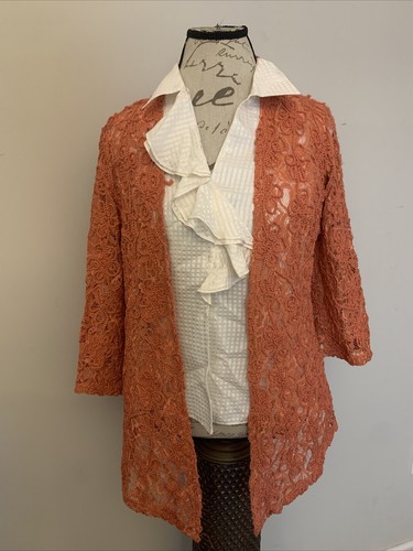 Lace Cardigan Orange Embroidery Fall 