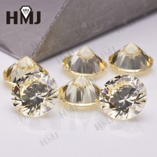 0.8～15mm 500pcs Round Loose Cubic Zirconia Yellow AAAAA CZ Stone For Jewelry DIY