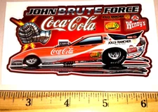 John Force's BRUTE FORCE COCA-COLA V2 Corvette NHRA Racing Die Cut Sticker