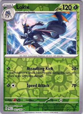 Pokemon - Lokix 021/193 - Reverse Holo Rare - Paldea Evolved - NM/M