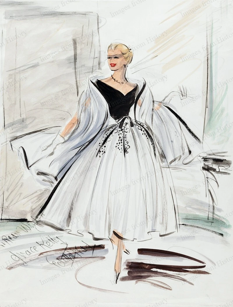 8x10 Print Grace Kelly Edith Head Costume Sketch Rear Window Paramount 1954 LFC