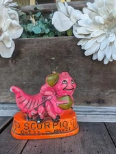 Vintage Nasco Astrology Scorpio Ceramic Chalkware Coin Bank