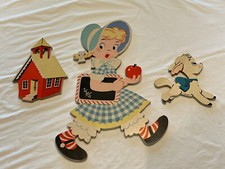 VTG 1950s Dolly Toy Co Mother Goose Pin-Ups Mary Had A Little Lamb Nursery Decor