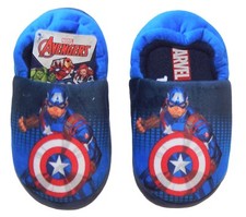 CAPTAIN AMERICA MARVEL AVENGERS Boys Plush Slippers Size 7-8, 9-10 or 11-12 NWT