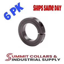 1/2” Inch (6PCS) Single Split Shaft Stop Collar - Black Oxide Finish