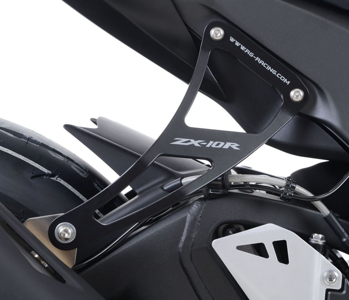 R&G Exhaust Hanger and Footrest Blanking Plate Black Kawasaki ZX10