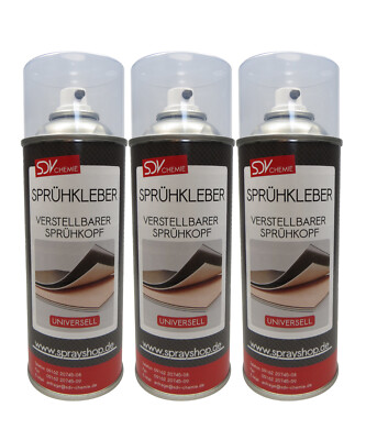 3x 400ml SPRÜHKLEBER EXTRA STARK Kontaktkleber hoher Sofortklebekraft DOSIERBAR
