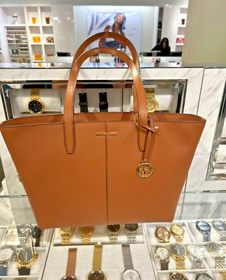 Michael Kors Jet Set Travel Medium Zip Top Tote Shoulder Purse Bag (Luggage)