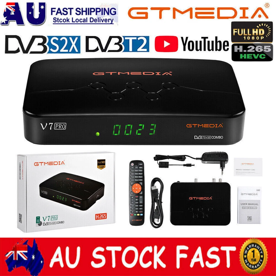 Pro Twin Tuner FTA DVB-S/S2X/T2 Satellite TV Receiver H.265 Set Top Box PVR WIFI - Image 2 of 4