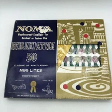 Vintage 3851 Noma Italian Style 50 Mini-Lites Flashing Or Non Flashing New.