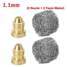 4Pc 1.1mm Brass Thread Foam Cannon Orifice Nozzle Tips+Maker For Snow Foam Lance