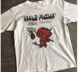 T-shirt Imprimé Bande – Title Fight – Coton – Unisexe – Taille S à 4XL (or)