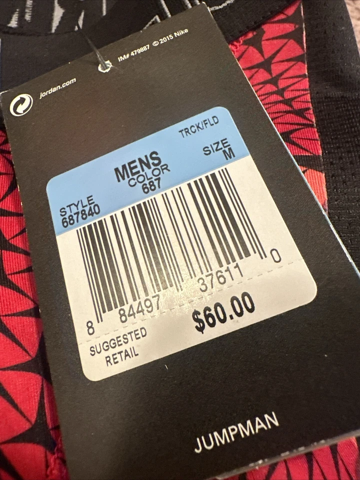 NWT Jordan Training Compression Basketball Tights Black/Red 687840-687 Size M - Image 4 of 4