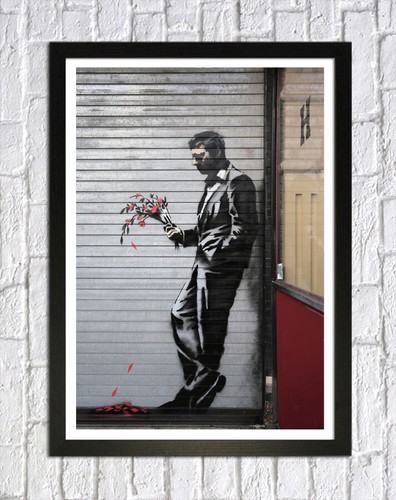 BANKSY JILTED LOVER - TIEF GERAHMTER LEINWAND GRAFFITI WANDKUNST BILD PAPIERDRUCK - - Bild 14 von 17