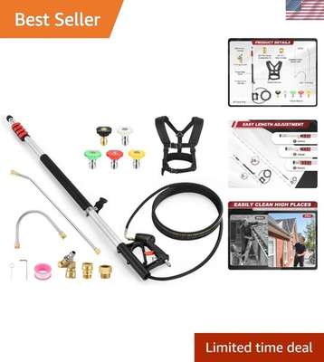 #ad 24FT Telescoping Pressure Washer Wand with 5 Nozzles for Effortless Cleaning $182.21