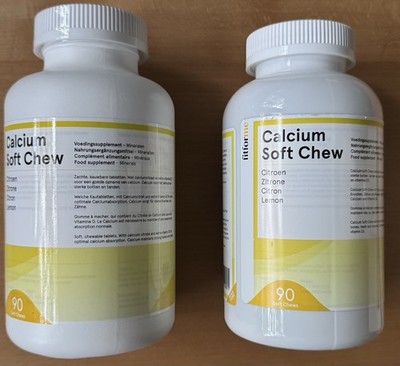 fitforme Calcium Kautabletten mit Vitamin D3 Zitrone - 2 Dosen à 90 Stück