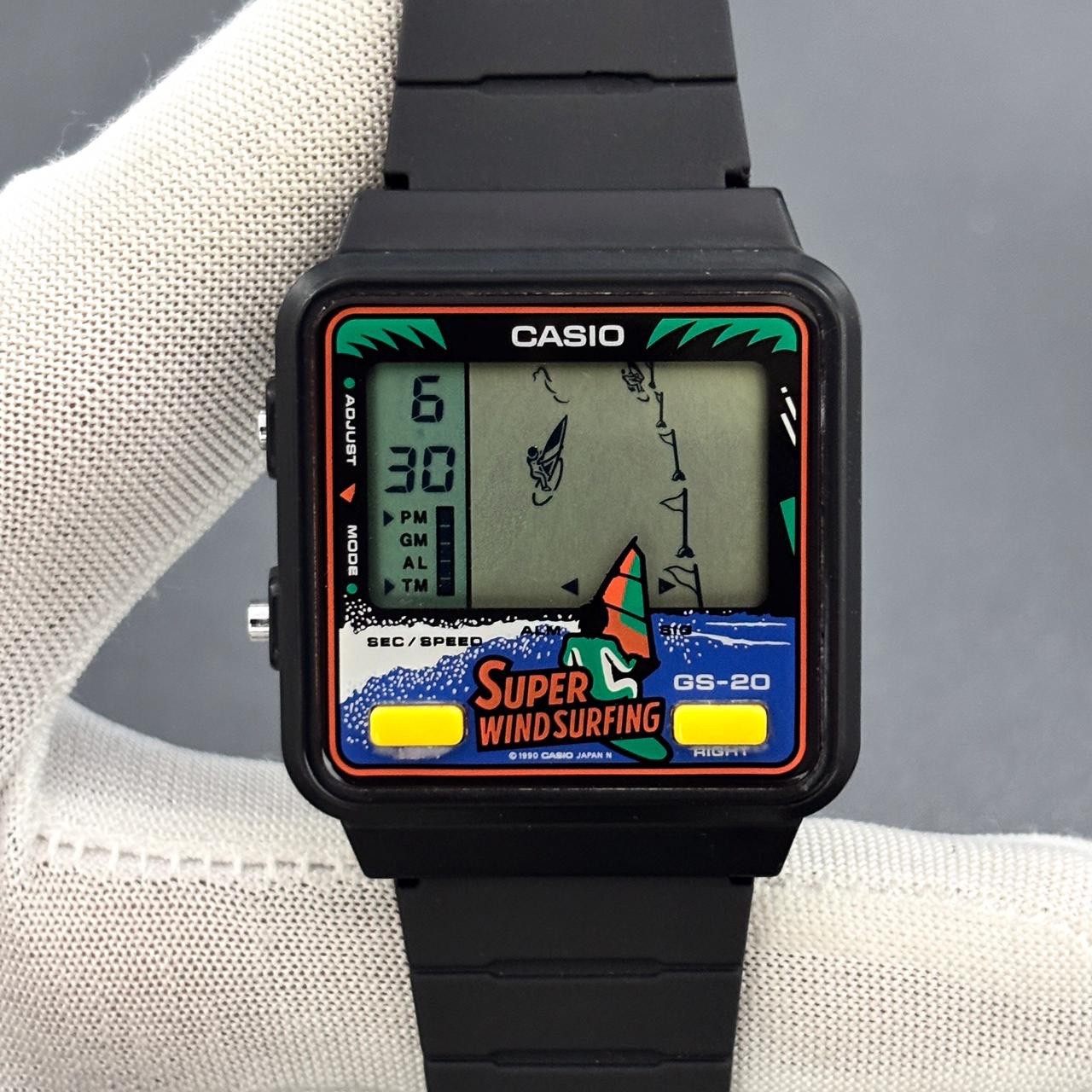 Vintage Casio Digital GS-20 Super Wind Surfing Game Japan Made Men Watch Cal 919 image 5