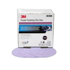 3M 3" 2000 Grit Purple Finishing Film Hookit Disc 3 inch P2000 30366