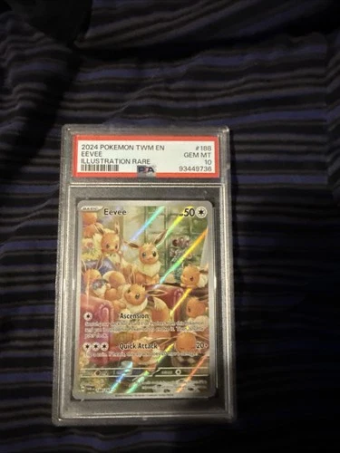 2024 POKEMON TWM EN-TWILIGHT MASQUERADE ILLUSTRATION RARE #188 EEVEE PSA 10