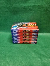 TDK D90 90 Min Blank Audio Cassette Tape IEC‑I Type I High Output Lot 5 Sealed