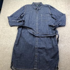 Lauren Ralph Lauren Dress Womens XL Blue Denim Button Belted Long Sleeve