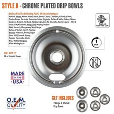 Chrome Plated Drip Bowls 5 Pack Economy Style Kitchen Sink Accessory