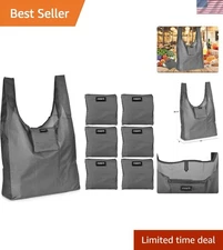 Large Durable Reusable Grocery Bags - 6-Pack Grey Eco-Friendly Shopping Solution