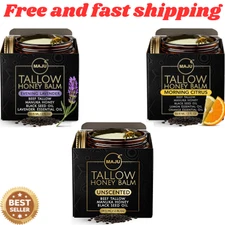 Maju Superfoods Tallow Honey Balm,(2 oz), Grass Fed Beef Tallow for Skin with Or