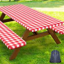 Picnic Table Cover With Bench Covers Waterproof Elastic Fitted Tablecloths For