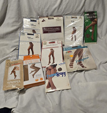 Vtg Pantyhose Lot 9 Pairs NOS Deadstock Size B Medium Tall 90s Y2K
