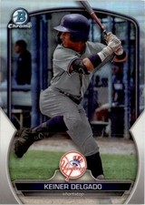 Keiner Delgado 2023 Bowman Draft Chrome Refractors RC #BDC-119 New York Yankees