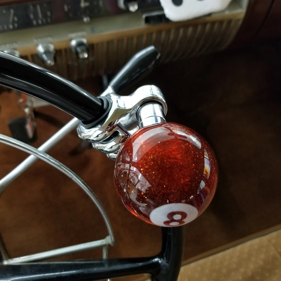 Rojo translúcido 8 bolas billar suicidio brody perilla volante escama de metal V8 Foto 3 de 4