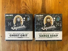 (2) Dr Squatch Ghost Grit & Sarge Soap CALL of DUTY LE  Includes Code
