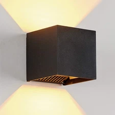 LED Aluminum Cube Square Wall Sconce Waterproof Outdoor Light Exterior Wall L...