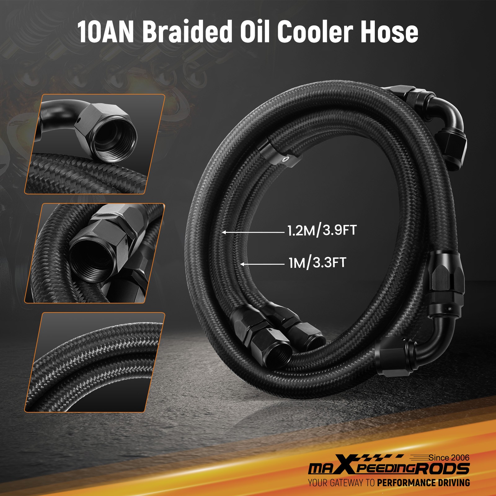 Universal Transmission Oil Cooler 7 Row 10AN w/Thermostatic Sandwich Adapter