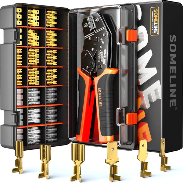 Crimpzangen Set 6 Arten 0,25-2,5Mm² FlachsteckhüLsen Zange Crimpwerkzeug Tool-image