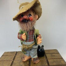 Vintage 1970s HILLBILLY Hobo Plastic Doll Moonshine Jug JAPAN A