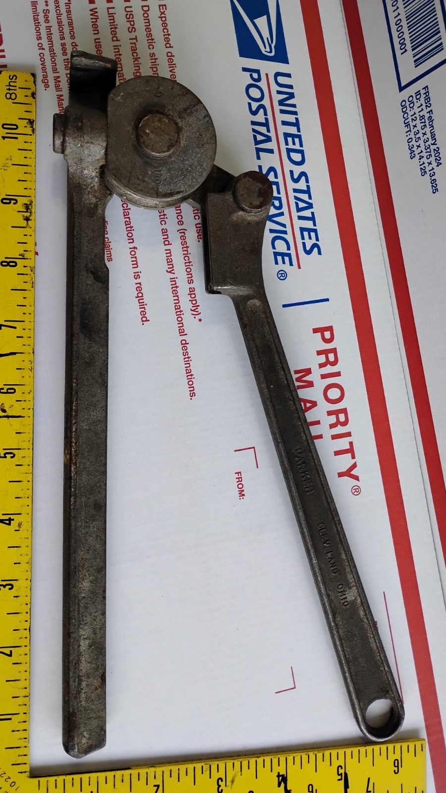 Parker AIRCRAFT Hand Tubing Bender 3/8" Capacity 1.5" Radius AVIATION MADE USA