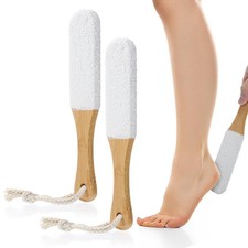 Foot Pumice Stone Double Sided Scrubber with Handle - Callus Remover for Soft