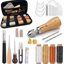 Complete Sewing Awl Kit with Bag, Portable Awl Tool Stitching Speedy Stitcher