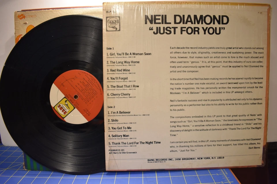 Neil Diamond Just for You LP Bang BLPS 217 стерео - Изображение 2 из 2