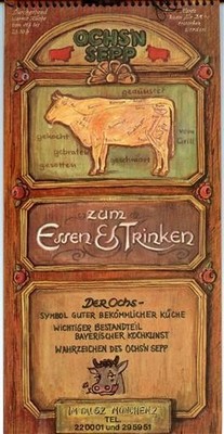 Ochs'N Sepp Menu Zum Essen & Trinken Munich Germany 