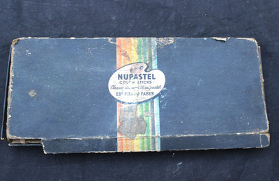 VINTAGE EBERHARD FABER NUPASTEL 36 COLOR STICKS BOX SET ~ SOME MISSING