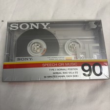 SONY HF 90 Cassette Blank Tape for Speech or Music Type 1 SEALED 