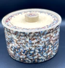 Red Wing Pottery Spongeware Round Casserole Dish With Lid 7.25 x 5.5"